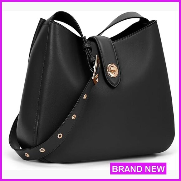 Handbags - Vintage Hobo Bucket Bag Faux Leather Adjustable Strap Classic Elegant Tote